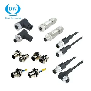 Hot Selling Ip67 Waterdichte Connector M12 2pin 3pin 4pin 5pin 6pin 7pin Luchtvaart Stekker Kabel Connector Ronde Connectoren