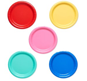 Platos de Papel Coloridos DAMAI de 7 Pulgadas, Vajilla para Fiestas, Artículos para Fiestas de Cumpleaños, Juego Multicolor - Product Image 1