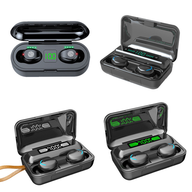 Blue 5.0 Wireless In-Ear with Microphone Sports Waterproof Earphones HIFI Stereo Noise Cancelling Headset Earbuds