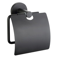 Mattschwarzer Toilettenpapierhalter fürs Badezimmer, Edelstahl Wandmontierter Toilettenpapierhalter mit Ablage