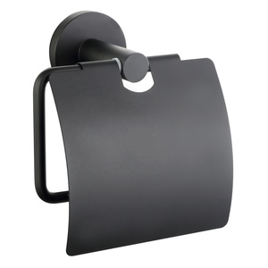 Metalique 55021-BK <span class=keywords><strong>Portarotolo</strong></span> per Carta Igienica con Mensola, Supporto per Rotolo di Carta Igienica da Bagno in Acciaio Inox Montato a Parete, Nero Opaco - Product Image 1