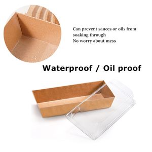Emballages <span class=keywords><strong>de</strong></span> restaurant, boîtes à sandwichs et sushis haut <span class=keywords><strong>de</strong></span> gamme à emporter, mini-boîtes à charcuterie en papier avec couvercles transparents, contenants alimentaires jetables - Product Image 2
