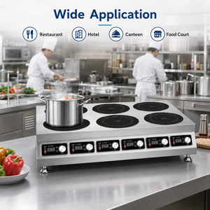 High Efficiency Commercial Six Burner Tabletop Pot <b>Stove</b> 6 Burner Induction Cooker Stainless Steel Range for Restaurant - Product Image 2