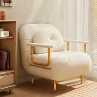 Sofa Bed 2-in-1 Rangka Metal Multifungsi Sofa Santai Lipat Sofa Cloud untuk Ruang Tamu Kamar Tidur Balkon Ruang Sewa