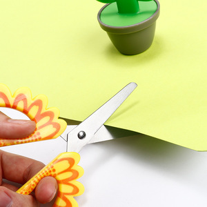 Sunflower Art Scissors Yellow Straight Head 2Cr13 Stainless Steel For Children Diy Craft Home Use - Product Image 2
