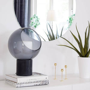 Postmodern Minimalist Glass-Shaded <b>Table</b> Lamp for Living Room Bedroom <b>Bedside</b> with Marble Decorative Accent - Product Image 4