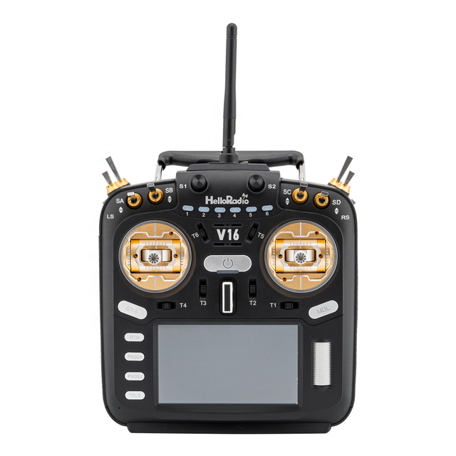 HelloRadio V16 MAX Open Source 2.4GHz Remote Controller 4-in-1 Multi-protocol ELRS Hall Gimbals 4.3'' Touch Screen for Drone FPV
