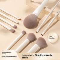 Ensemble de 12 pinceaux de maquillage de haute qualité, blancs, portables, en poils synthétiques, pour fond de teint, fard à paupières, blush, anticernes, doux