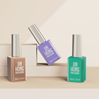 Bouteille de laque à ongles carrée de 15ml contenant vide de dissolvant de vernis à ongles de couleur personnalisée avec brosse