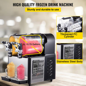 Máquina Comercial de Doble Tazón 3L x 2 y Máquina de Daiquiri de Alta Productividad para Bebidas Congeladas, Máquina de Granizados Negra, Nueva Comercial - Product Image 3