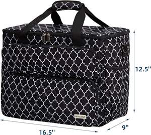 Échantillon gratuit, chariot de machine à coudre personnalisé en usine, sac de transport en cuir, sac de transport portable, mini sac de rangement de voyage - Product Image 5