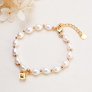 Pulsera de Perlas de Agua Dulce de Diseño Exclusivo para Mujer, Nueva Celebridad de Internet de Zhuji, Joyería de Perlas Auténticas, Pulseras con Dijes de Moda - Product Image 2