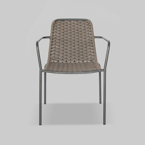 Muebles de cuerda para exteriores, silla con marco de metal, silla apilable de cuerda para restaurante - Product Image 2