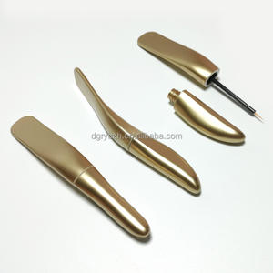 Оптовая продажа, 5 мл, пустая матовая Золотая трубка для подводки для глаз, уникальная пластиковая упаковка для косметических ресниц, горячего тиснения, маркировки макияжа - Product Image 4