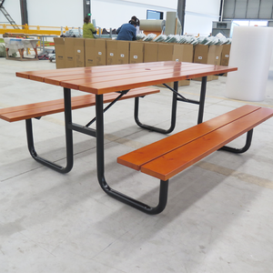 Ensemble Table et Bancs de Repas d'Extérieur Design Moderne pour <span class=keywords><strong>Restaurant</strong></span>, Tables de Pique-nique Commerciales Extérieures - Product Image 2