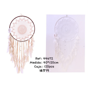 Acchiappasogni Decorativo da Parete 40x120cm con Piume Bianche - Product Image 3