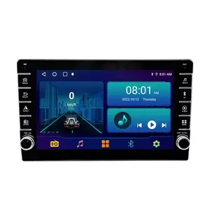 8163 9/10 pulgadas Single Din Universal Car Stereo Android 13 con perillas teclas Carplay Auto ASP AV-OUT AHD