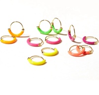 Milskye 2024 bijoux fins de mode à la mode 18k plaqué or 925 argent sterling émail néon mini cerceaux multipack