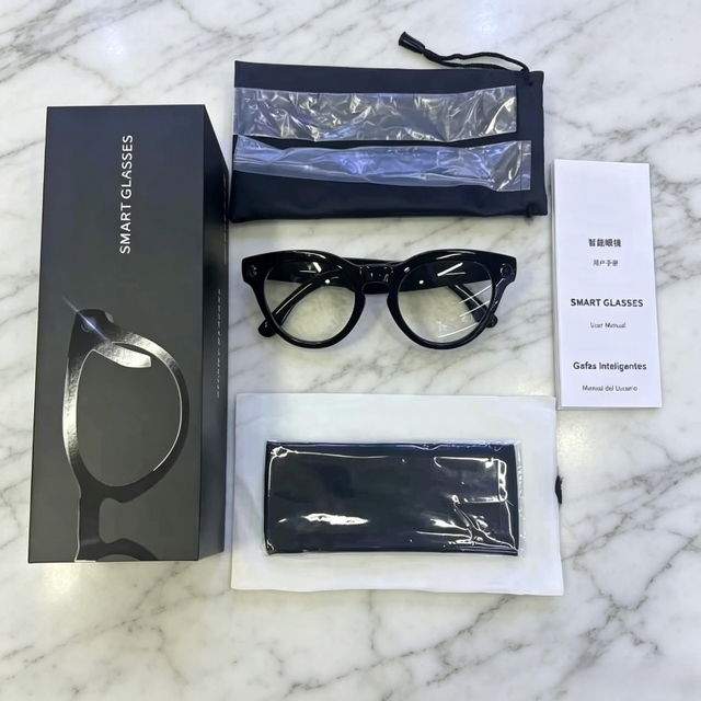 Smart Glasses AI Voice Assistant Real-Time Translation Wireless Touch Control Magnetic Charging for Travel Calls Meetings
