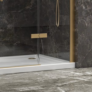 Kamalu KT6000G porta doccia con 2 pannelli fissi Color oro spazzolato 145cm - Product Image 5