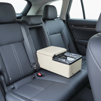 Boîte à lumière LED grande capacité avec charge sans fil, organiseur de console arrière pour siège de voiture, style populaire, kit intérieur pour accoudoir de siège arrière