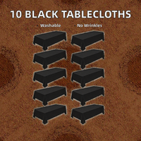 Lot de 10 nappes noires en polyester solide, 6 pieds x 102 pouces (90x140cm), résistantes aux plis, lavables, pour mariage, fabriquées en Chine