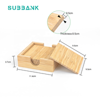 Ensemble de 5 sous-verres en bambou vierges pour sublimation, sous-verres en bois pour tasses à thé, sous-verres en bambou avec support