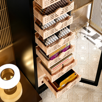 Humidor à cigares intelligent à température et humidité contrôlées - Étagères en cèdre espagnol de qualité supérieure et armoire à cigares électronique intelligente
