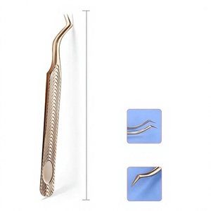 Wholesale Gold-Color Stainless Steel Pointed <b>Long</b> Pin <b>Nose</b> Tweezers Durable Private Label Eyelash Beauty Tools High Volume - Product Image 6