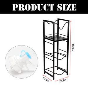 Support de rangement <span class=keywords><strong>3</strong></span> niveaux pour bouteilles d'eau de 5 gallons, étagère détachable pour distributeur d'eau, organisateur de seaux sur pied - Product Image 5