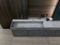 Kabinet Dapur Modular Kustom Kelas Atas Lampu Sensor Pintar Anti-Penuaan Desain Dapur Modern Wastafel Granit untuk Vila Mewah