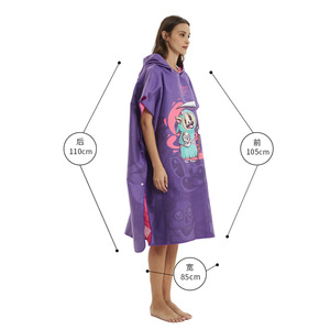Impresión personalizada Cambio Surf <span class=keywords><strong>Poncho</strong></span> Bata de baño Secado rápido <span class=keywords><strong>Microfibra</strong></span> Toalla de playa con capucha - Product Image 3