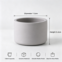 YBH - Portavelas Cilíndrico de Cerámica Mate de 130 ml con Logotipo Personalizado al por Mayor, Tarro de Vela Moderno de Estilo Nórdico para Decoración Navideña del Hogar, Ecológico