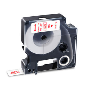 Ruban adhésif thermique compatible <span class=keywords><strong>DYMO</strong></span> D1 45015 rouge sur blanc 12 mm pour imprimantes LabelManager LM160 - Product Image 1