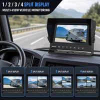 Système de surveillance de véhicule étanche 7 pouces avec DVR et 1 à 4 caméras, faisceau unique pour camion, fourgonnette, autobus scolaire, surveillance de la vue arrière de flotte