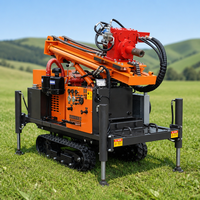 Foreuse de puits d'eau sur chenilles robuste, hydraulique, portable, alimentée par moteur diesel, pour forage jusqu'à 200m