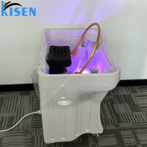 อ่างสระผมเคลื่อนที่แบบญี่ปุ่นสมัยใหม่ Kisen 220V 110V รุ่น Bac สองถัง พร้อมล้อเลื่อน สำหรับร้านเสริมสวยและสปา - Product Image 3