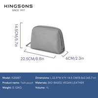 Pochette portable pour accessoires électroniques, bio, végane et durable, pour organiser les câbles, les écouteurs, les chargeurs et les batteries externes