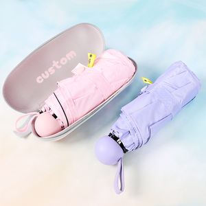 Biểu Tượng Tùy Chỉnh Paraguas Giá Rẻ Chất Lượng Tốt UV Ô Windproof Xách Tay Gấp Mini Tự Động Ô Với Pouch Hộp Viên Nang - Product Image 2