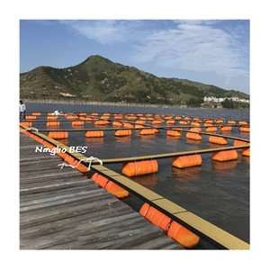 Orange Diamètre 500*900mm Cylindre Bouée Surface Plate Ponton Barrière Flottante Culture De L'eau En Plastique Ponton Tuyau Flotteurs - Product Image 1