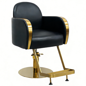 Factory-Supplied Barbershop Salon Styling <b>Chair</b> Gold Metal Gray Salon <b>Chair</b> Furniture Hydraulic <b>Reclining</b> Hairdressing <b>Chair</b> SPA - Product Image 1