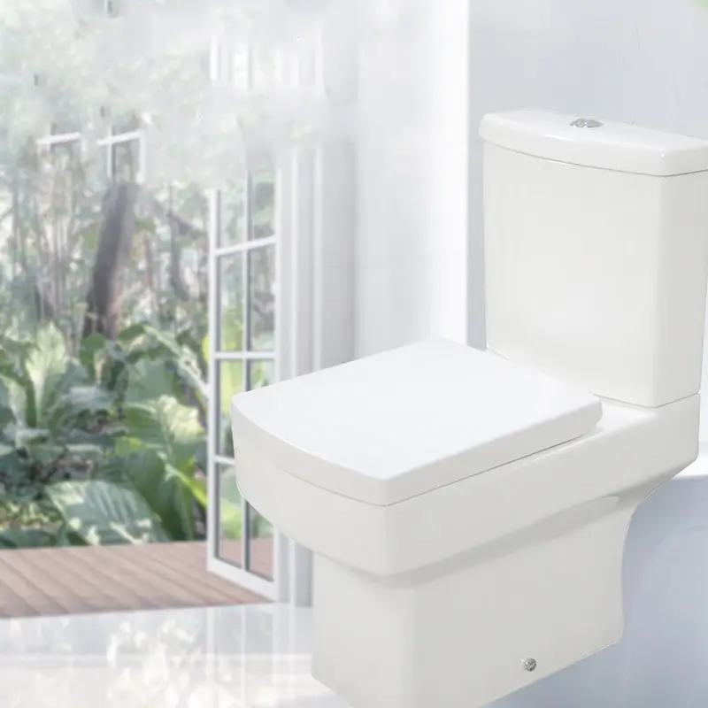 Cômoda ocidental europeia para banheiro, conjunto de banheiros sanitários com sistema de água, assento quadrado de cerâmica para banheiro, comprar em mármore