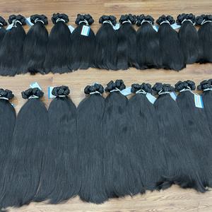 SUPER <b>SALE</b>: Raw Vietnamese Human Hair Extension Human Hair <b>Wig</b> Front Natural Straight and Wavy Black Colors Weft Hair - Product Image 1
