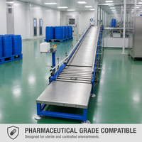 Système de convoyeur à rouleaux en acier inoxydable à vitesse réglable, résistant au feu, pour centre de distribution, tri, emballage et manutention