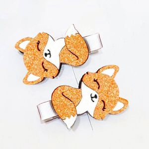 Clip de lazo de pelo de fieltro lindo de pollito de gato para niños con campana niña bebé flequillo Clip doble fieltro mariposa pinza de pelo - Product Image 4