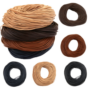 Cuerda redonda de piel de vaca, accesorios de joyería DIY para pulseras, collares, lazos para el pelo, materiales para manualidades, 5 colores, 1 metro cada uno - Product Image 5