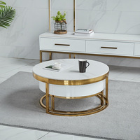 Ensemble de table basse rond en pierre cercles de marbre ou en marbre, design moderne, de luxe, nouveau design,