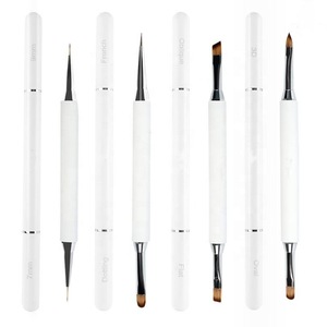 Pinceau à ongles magnétique double embout, pointe fine pour liner et gel de construction, pour nail art acrylique 3D - Product Image 1