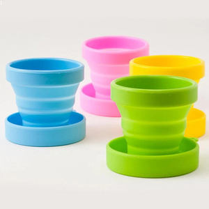 Wholesale Portable Silicone Retractable Folding Cup NO with Lid 200ML High Temperature Resistant Outdoor Travel Water - Product Image 1