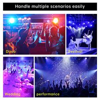 Projecteurs de scène rechargeables RGB 36 LED, éclairage d'ambiance alimenté par batterie avec RGB 36W, éclairage d'ambiance DJ activé par le son, télécommande